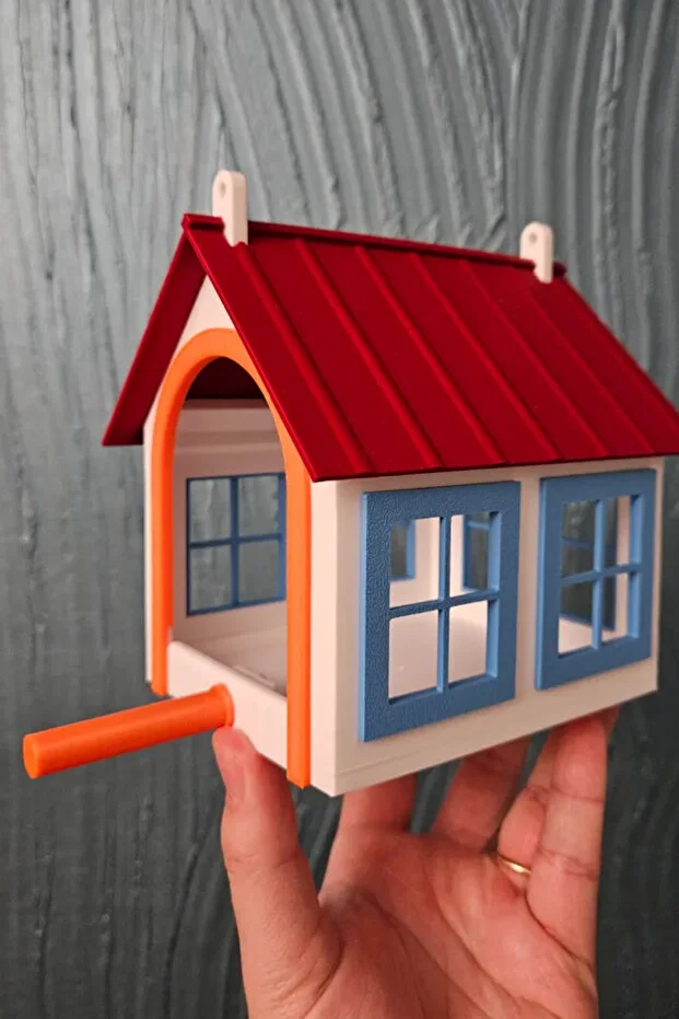 Kuş Yuvası ve Yemliği – Bahçe ve Balkon İçin Dekoratif Kuş Besleme Evi